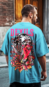 Devil Printed Oversize T Shirt