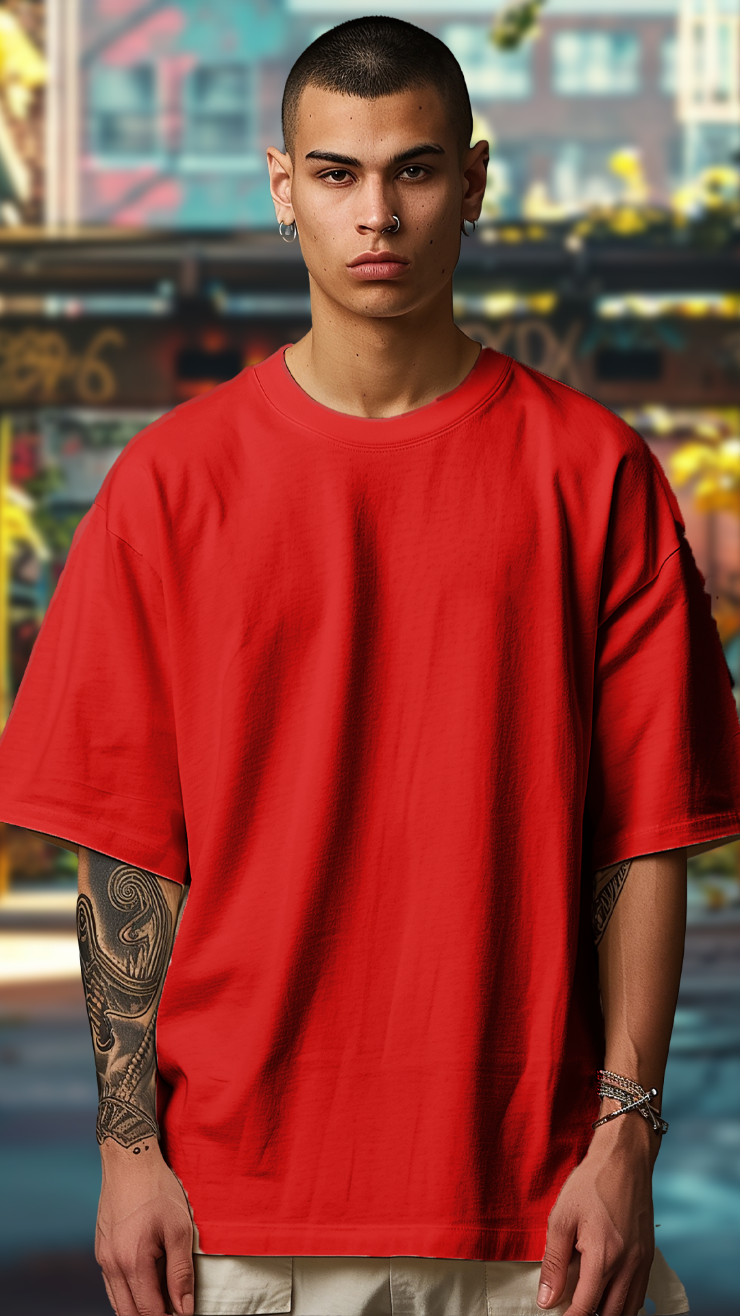 Red Overize Fit T Shirt