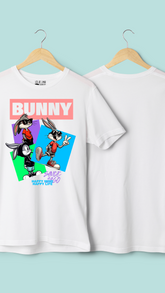 White Bunny Printed T Shirt for Men