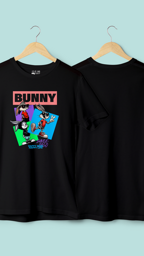 Bunny harf Sleeve Printed T shirt