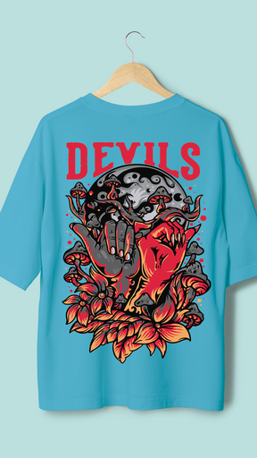 Devil Printed Oversize T Shirt