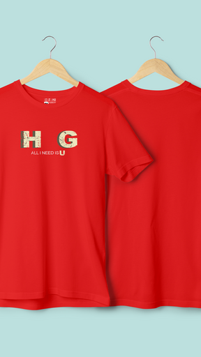 Hug Printed Half Sleeve T Shirt