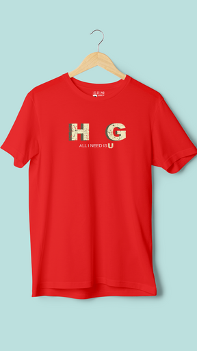 Hug Printed Half Sleeve T Shirt