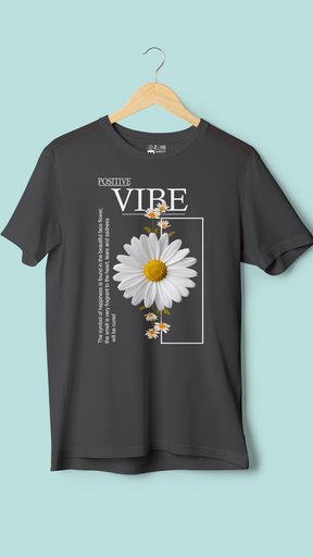 Positive Vibe Printed Half Sleeve T Shirt