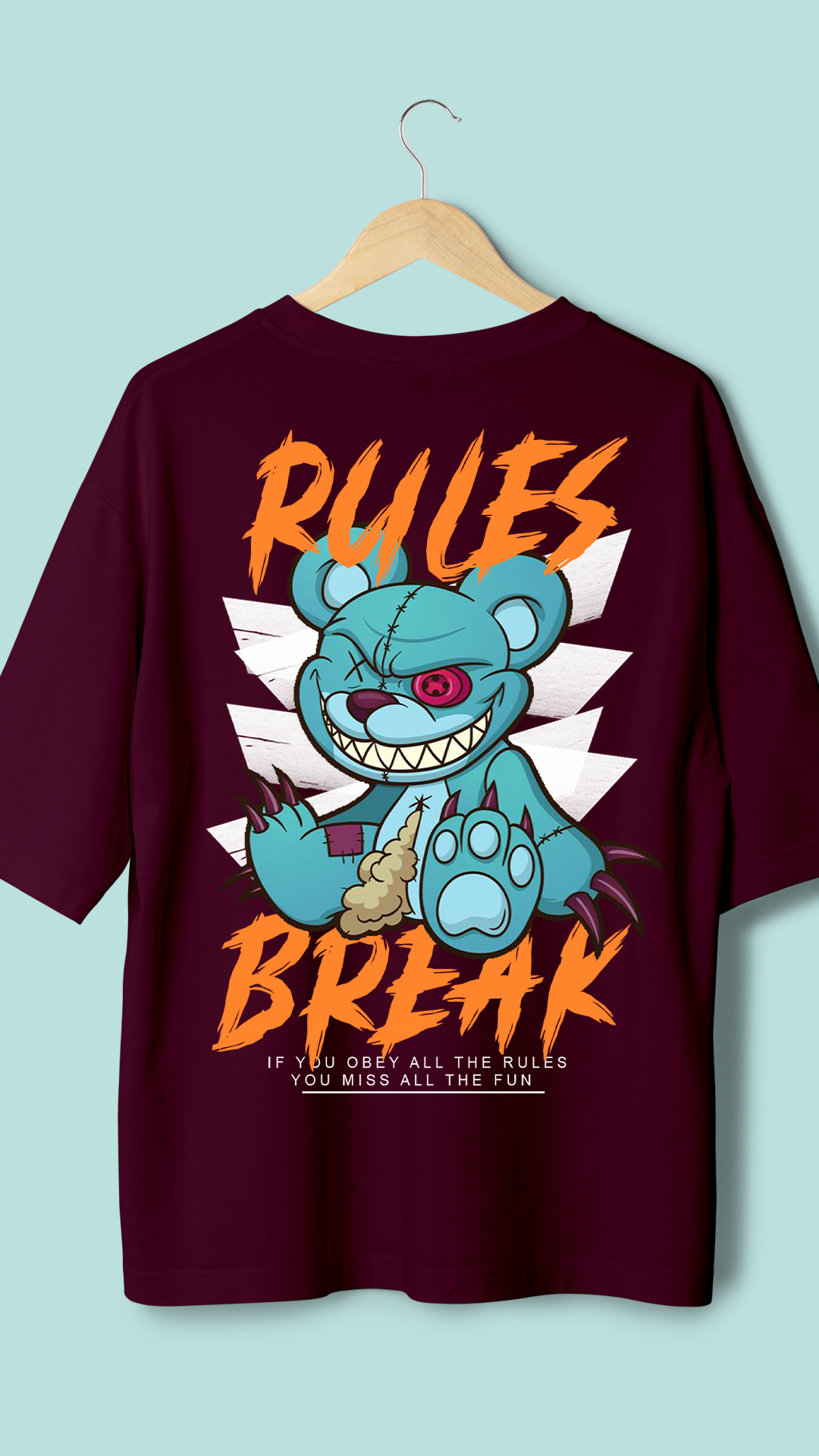 Rules Break Printed Oversize T Shirt