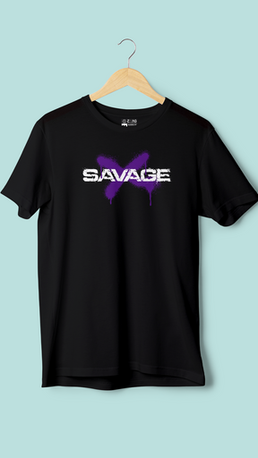 Savage harf Sleeve Printed T Shirt