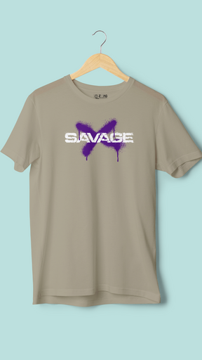 Savage Harf Sleeve Printed T Shirt