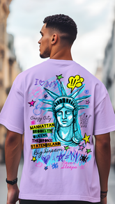 New York Printed Oversize T Shirt