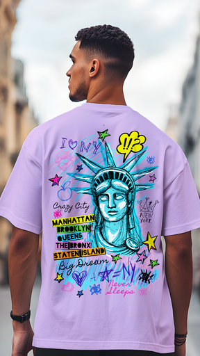 New York Printed Oversize T Shirt