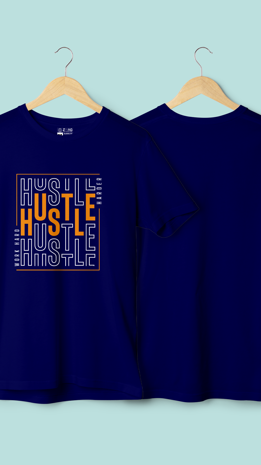 Hustle harf Sleeve Printed T Shirt