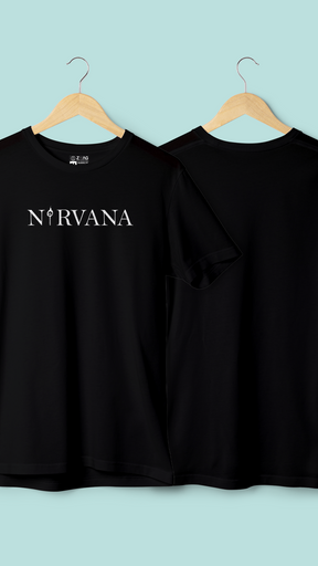 Nirvana Harf Sleeve Printed T Shirt